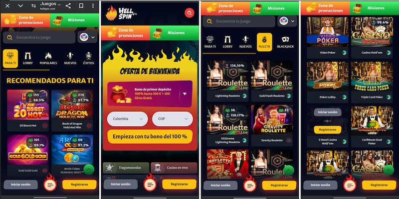 App/Versión móvil HellSpin Casino España