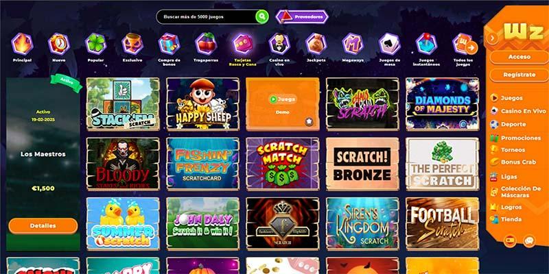 Wazamba - El mejor casino online de tarjetas rasca y gana en España
