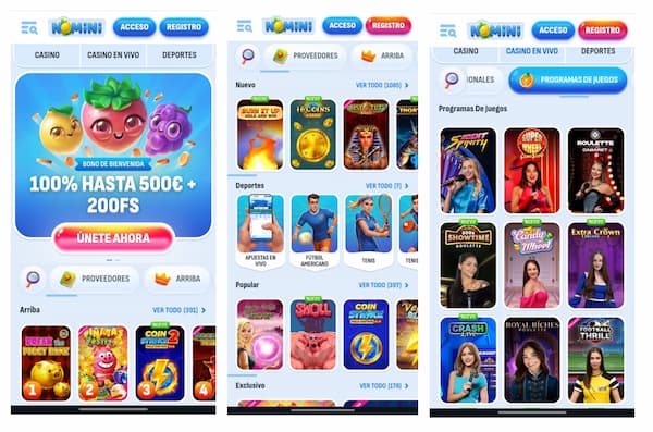 Web movil version en Nomini