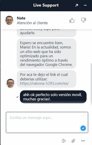atencion al cliente Rabona España